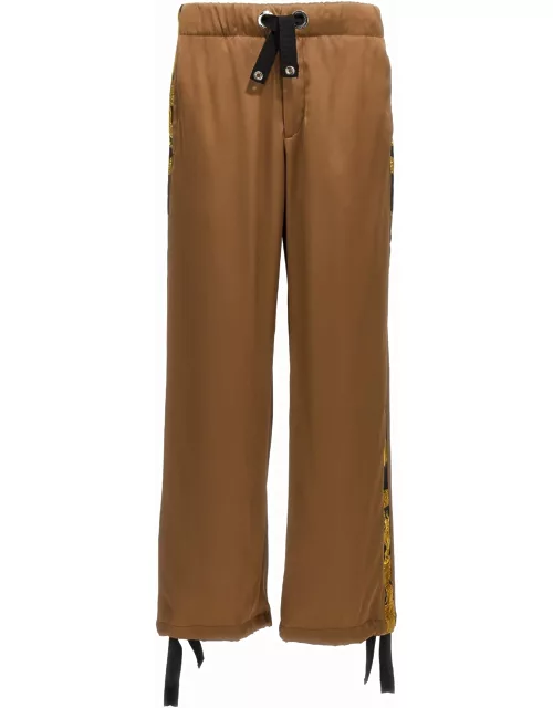 Versace Camel Trousers With Baroque Band