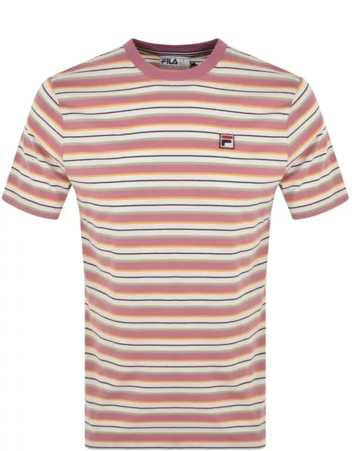 Fila Vintage Yarn Dye Stripe T Shirt Pink