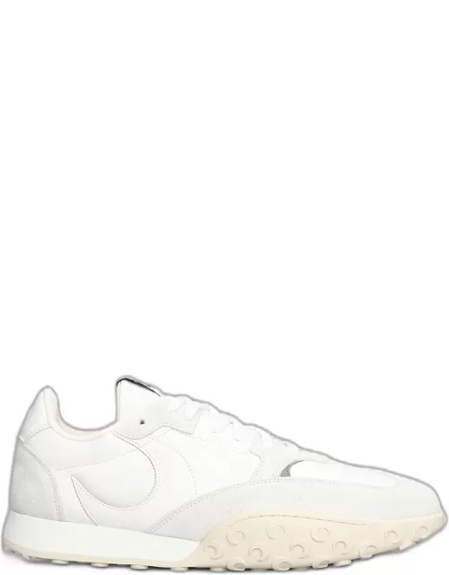 Marine Serre Ms Rise 22 Sneakers In White Suede And Leather