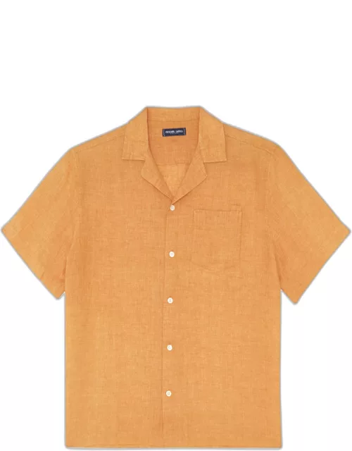 Angelo Linen Shirt Mandarin Orange