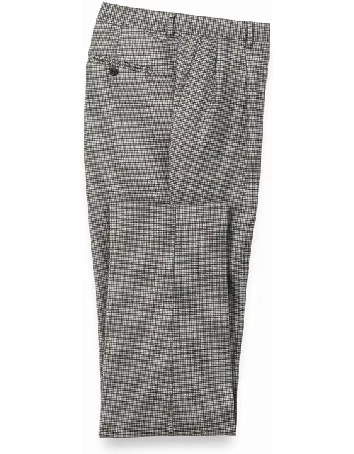 Wool Houndstooth Pleated Suit Pant