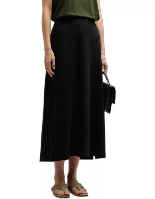 Side-Slit Straight Jersey Midi Skirt