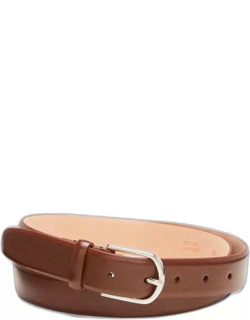 Men's Saffiano Leather Belt, 30m
