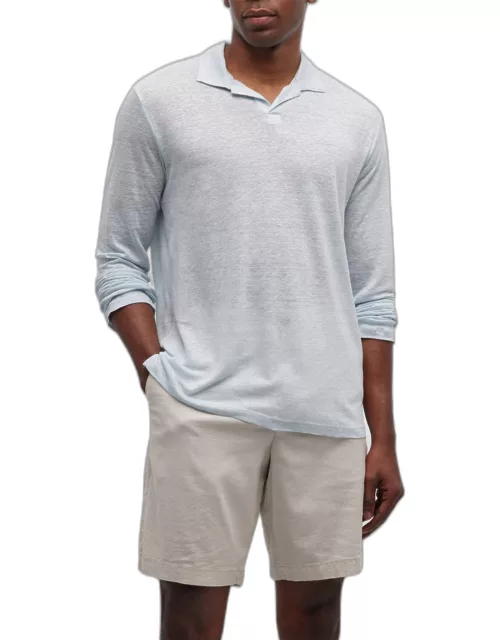 Men's Linen Knit Polo Shirt