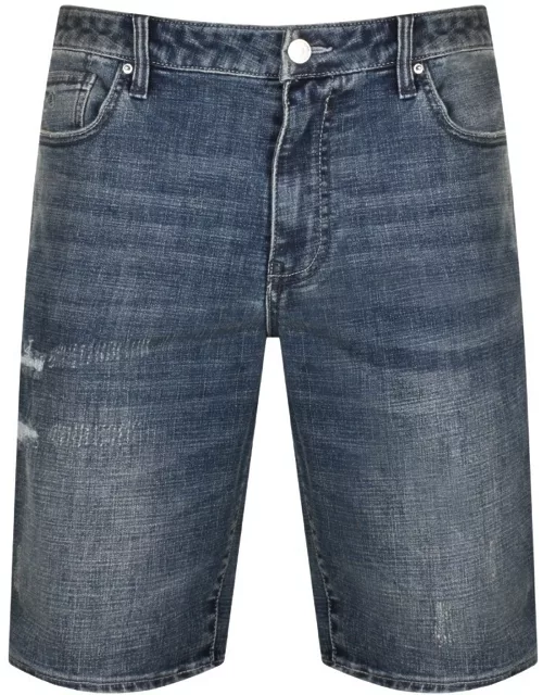 Armani Exchange J65 Slim Denim Shorts Blue