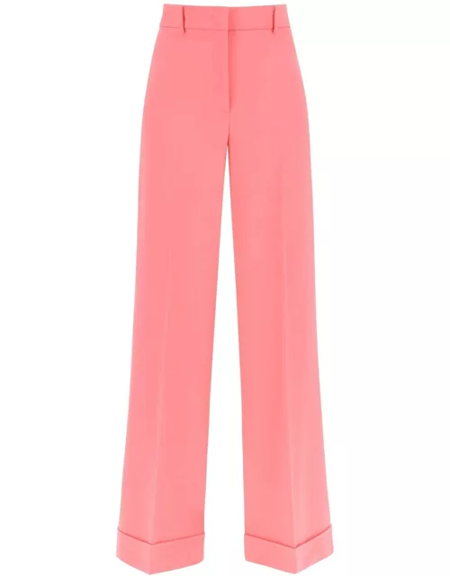 MOSCHINO CUFFED PALAZZO TROUSERS IN CADY