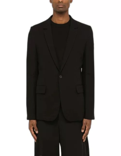 Black single-breasted cotton jacket