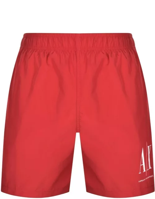 Armani Exchange Logo Swim Shorts Red