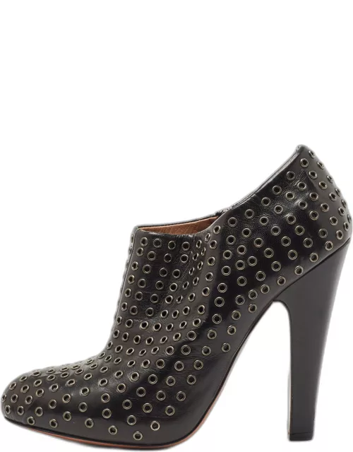 Alaia Black Leather Zip Ankle Boot