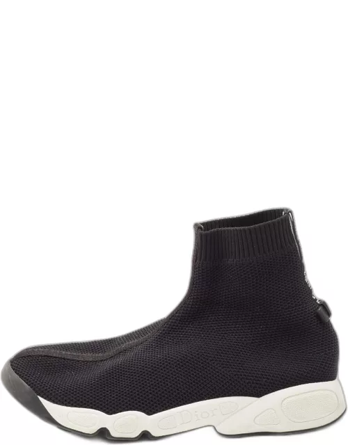 Dior Black Knit Fabric Sock High Top Sneaker