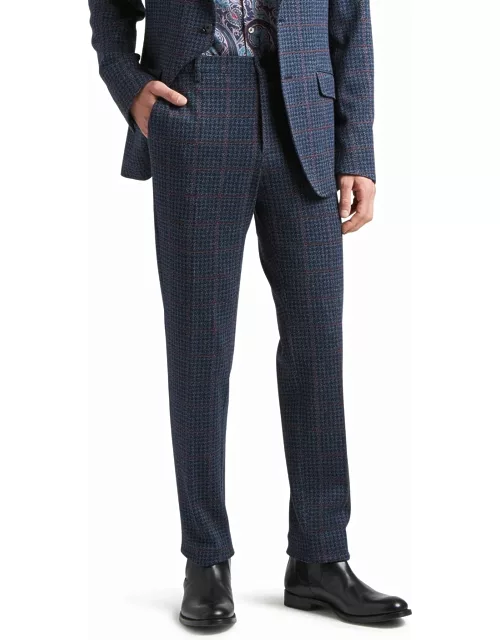 Men's Windowpane Jersey Suit Pant