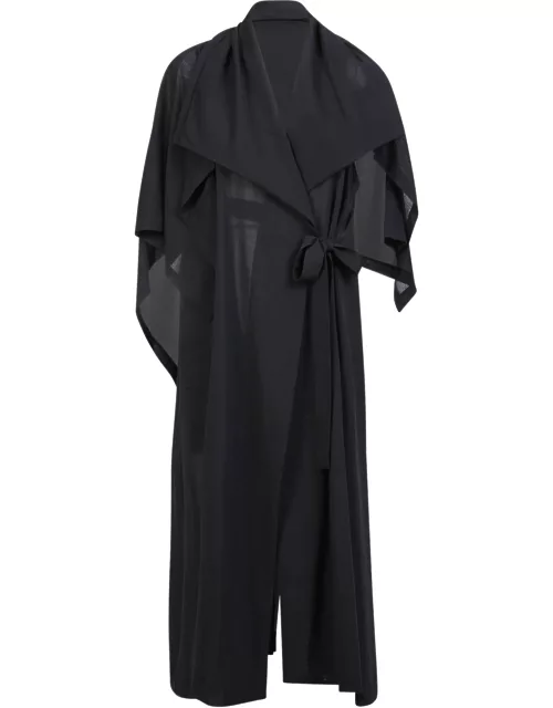 Issey Miyake Black Asymmetric Trench Coat
