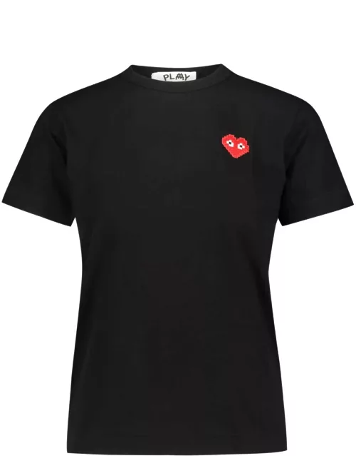 Comme des Garçons Play T-shirt With Red Pixelated Heart