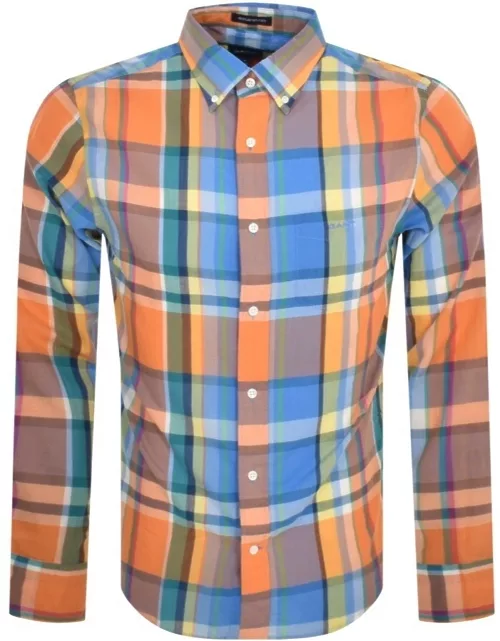 Gant Long Sleeve Madras Shirt Orange
