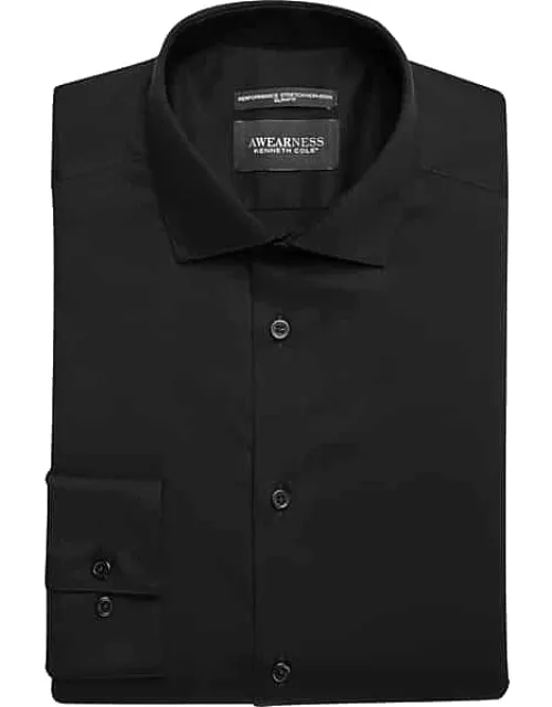 Awearness Kenneth Cole Big & Tall Men's Slim Fit Performance Dress Shirt Black