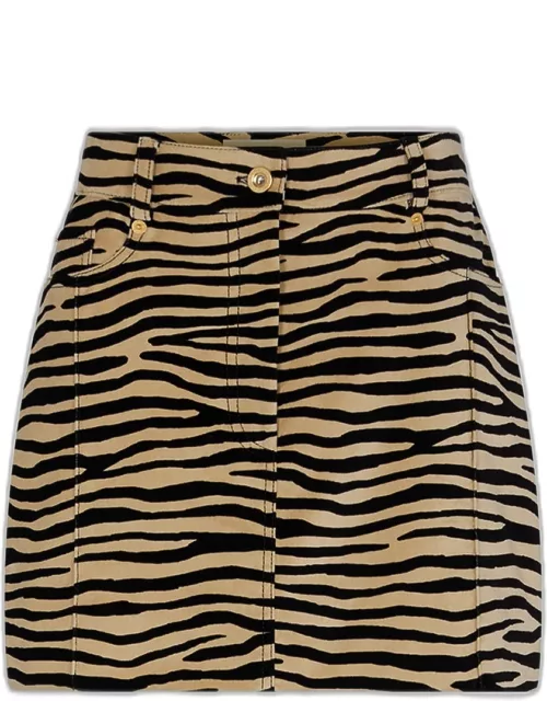 Tiger Stripe-Print Mini Skirt