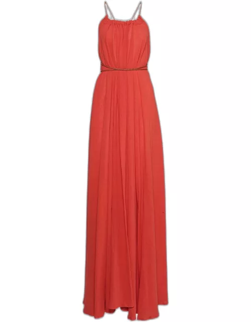 Allin Maxi Dress With Braided Leather Accent