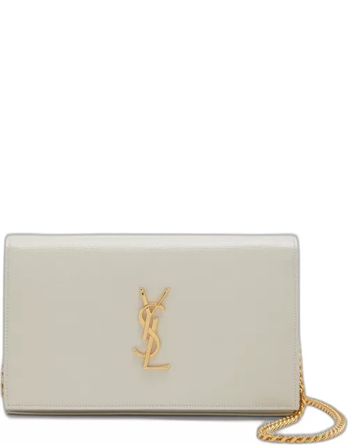 Kate Medium YSL Wallet on Chain in Croc Embossed Leather