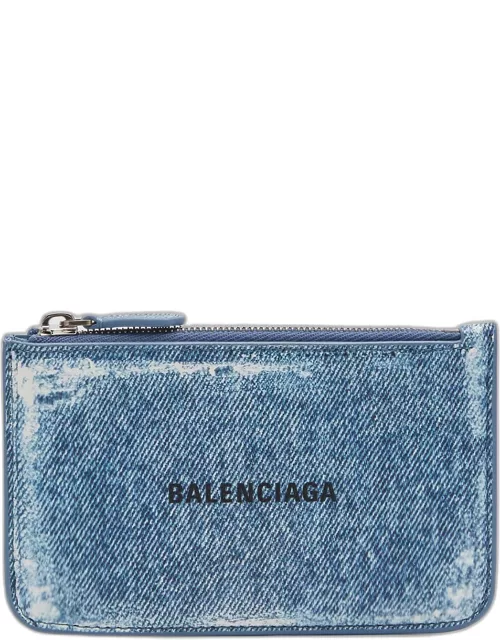 Cash Large Long Coin And Card Holder Denim Printed