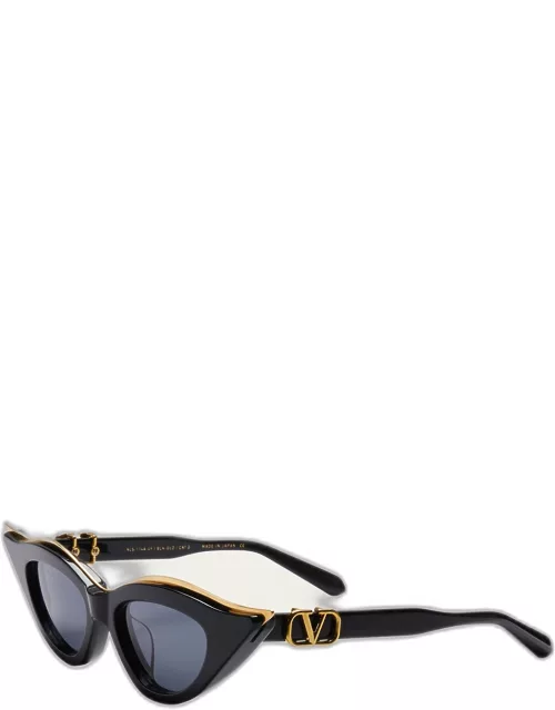 V Goldcut II Acetate & Titanium Cat-Eye Sunglasse