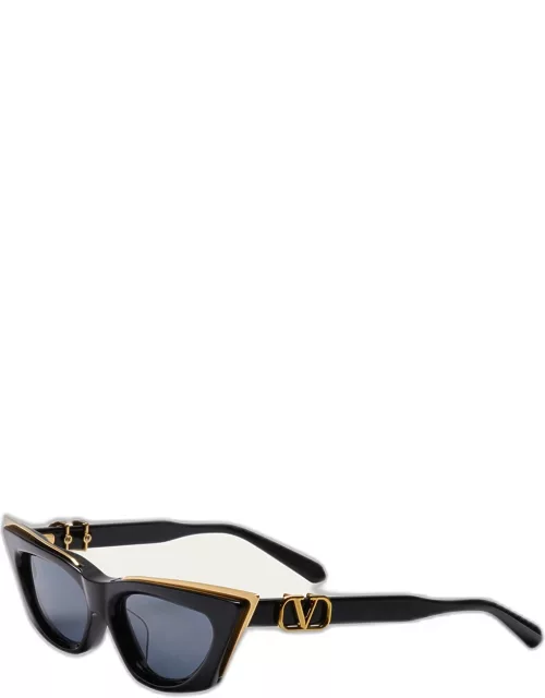 V-Goldcut I Cat-Eye Acetate & Titanium Sunglasse