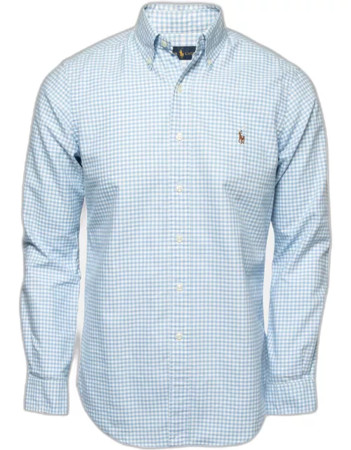 Ralph Lauren Blue Gingham Check Cotton Button Down Shirt