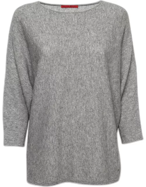CH Carolina Herrera Grey Wool Dolman Sleeve Sweater