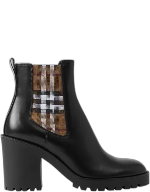Allostock Leather Check Heeled Chelsea Bootie