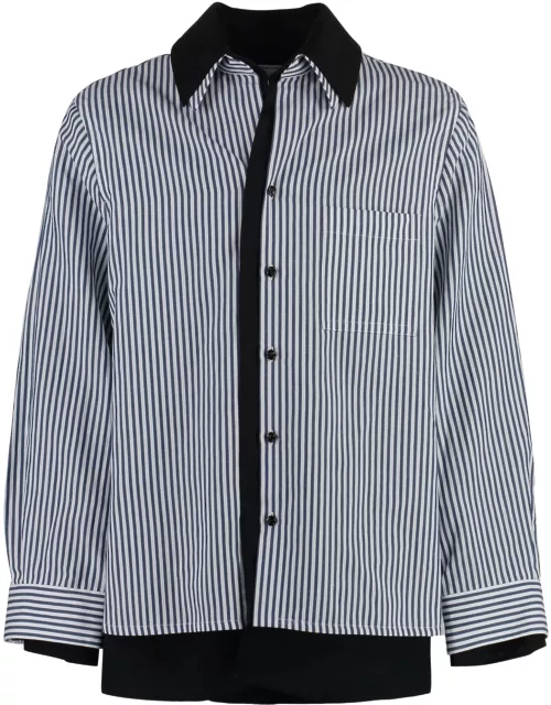 Bottega Veneta Striped Linen-cotton Blend Shirt