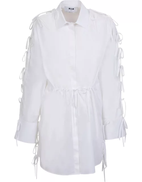 MSGM White Shirt Dres