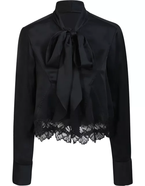 Stella McCartney Lace Hem Black Shirt