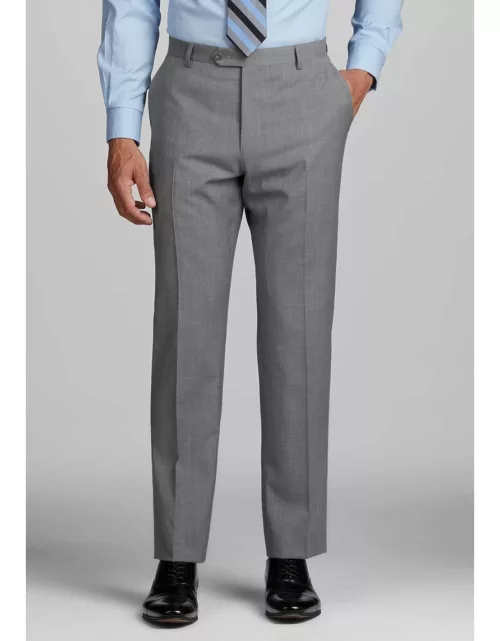 JoS. A. Bank Men's Collection Tailored Fit Suit Separates Solid Pants, Mid Grey