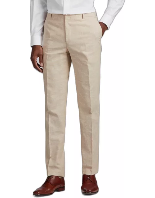JoS. A. Bank Men's Slim Fit Linen Blend Suit Separates Pants, Tan