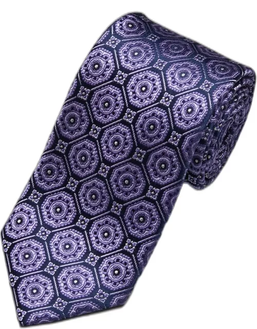 JoS. A. Bank Men's Reserve Collection Octagonal Medallion Tie - Long, Purple, LONG