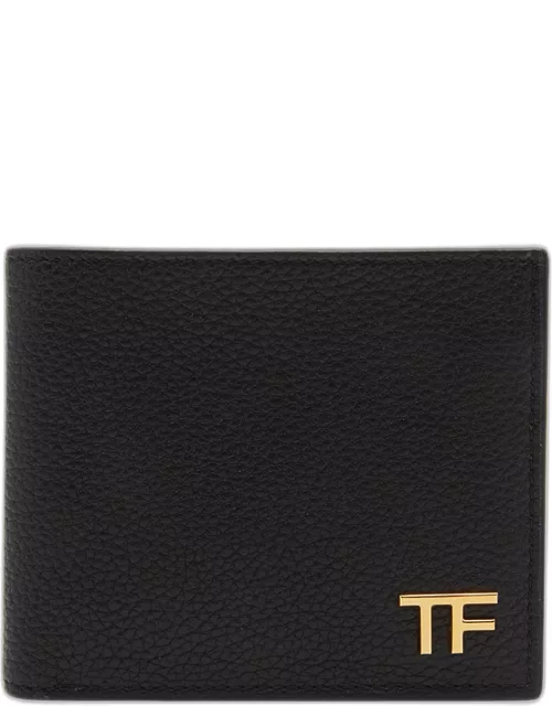 Men's T Line Classic Grain Leather Bifold Wallet