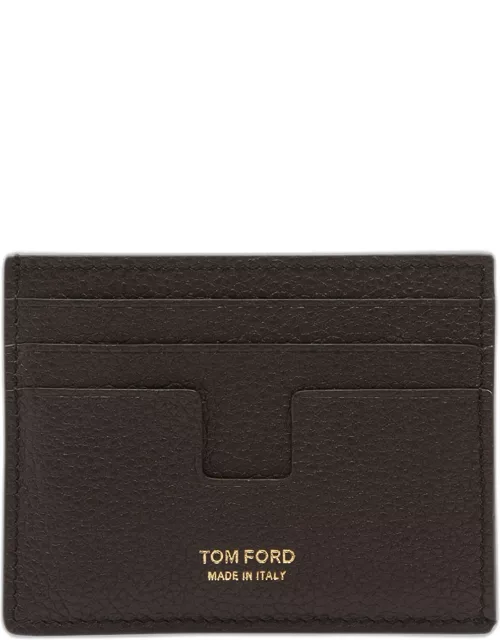Men's T Line Two-Tone Leather Card Holder
