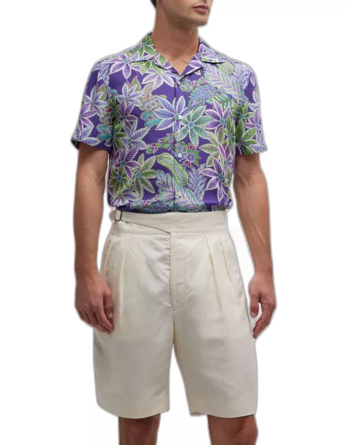Men's Archer Floral Silk Camp Shirt