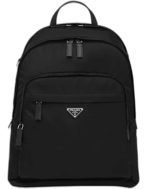 Men's Triangle Logo Nylon Backpack