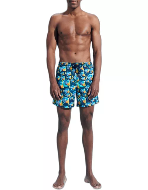 Men's Piranha-Print Swim Short