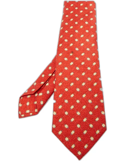 Bvlgari Red Printed Silk Traditional Tie
