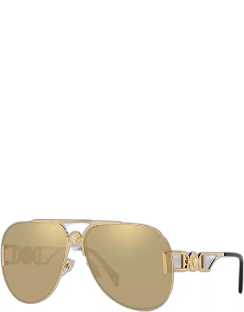 Golden Medusa Metal & Plastic Aviator Sunglasse