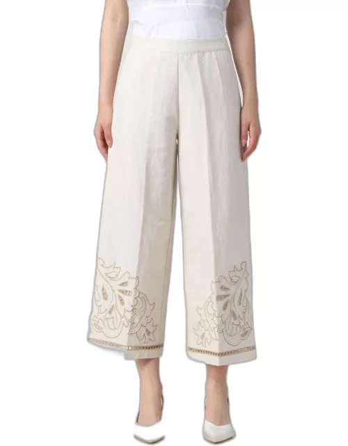 Twinset pants in linen and lurex