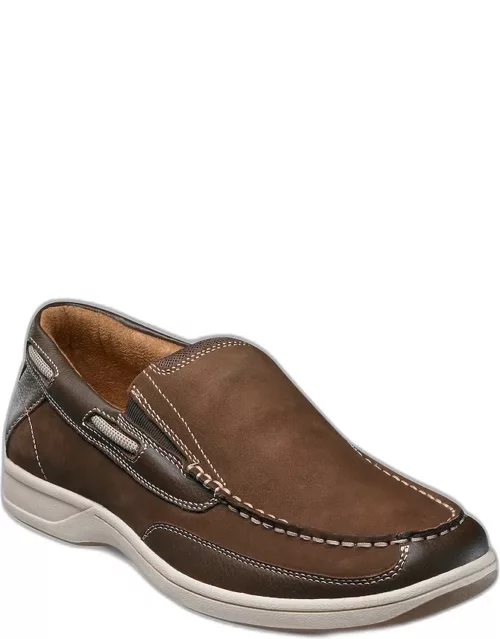Florsheim Men's Lakeside Moc Toe Slip On Shoes, Brown, 14 D Width