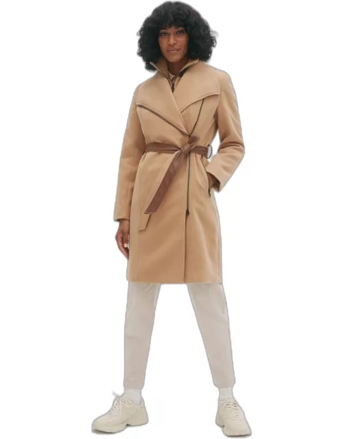 Aiko Women&#39;s Belted Faux Wool Coat With Removable Inner Fooler