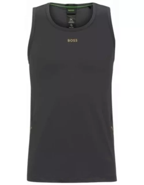 Slim-fit tank top with decorative reflective pattern- Dark Grey Men's T-Shirt