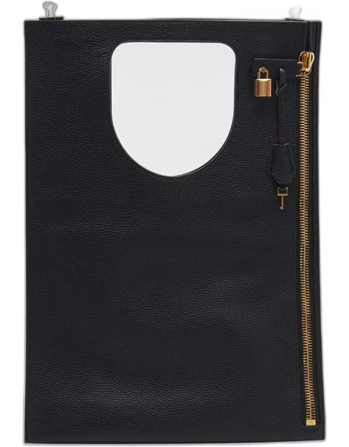 Alix Flat Zip Leather Shoulder Bag