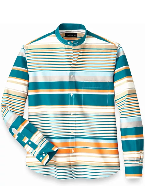 Cotton Horizontal Stripe Print Casual Shirt