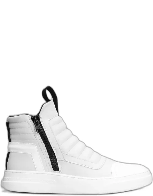 Bruno Bordese Damper Zip Sneakers In White Leather