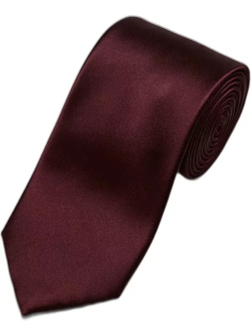 JoS. A. Bank Men's Reserve Collection Satin Weave Solid Tie - Long, Burgundy, LONG