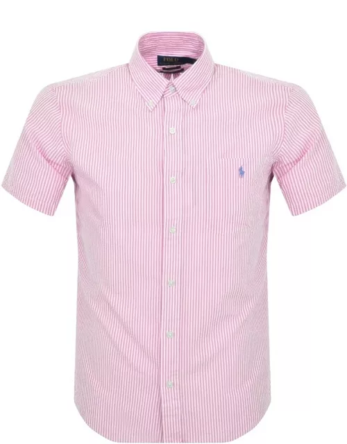 Ralph Lauren Stripe Short Sleeve Shirt Pink